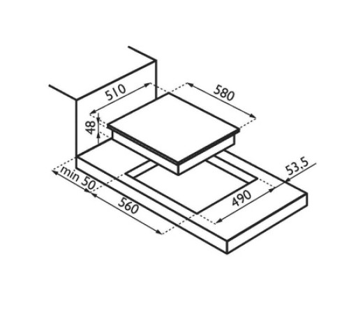 Варочная поверхность ARDESIA pe 58 fe1p