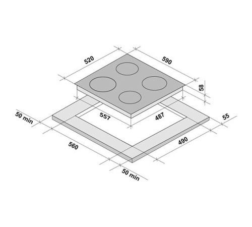 Варочная поверхность KRONA FORTE 60 BL
