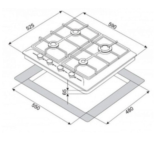 Варочная панель  ZorG BP2 F BL