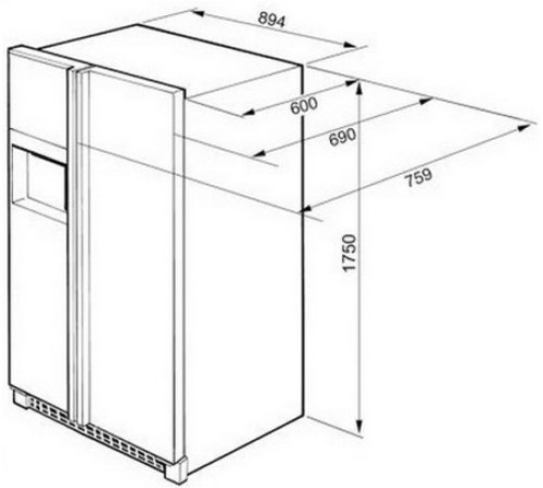 Холодильник Smeg SS55PNL1 черный