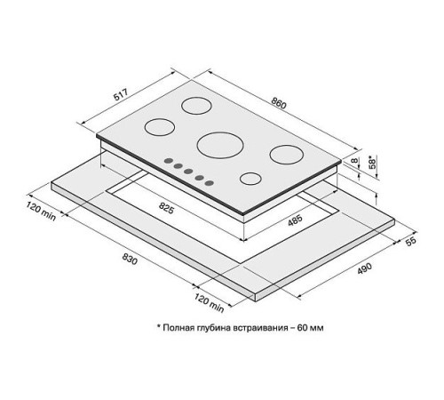 Варочная поверхность KRONA HAGEL 90 BL W FC