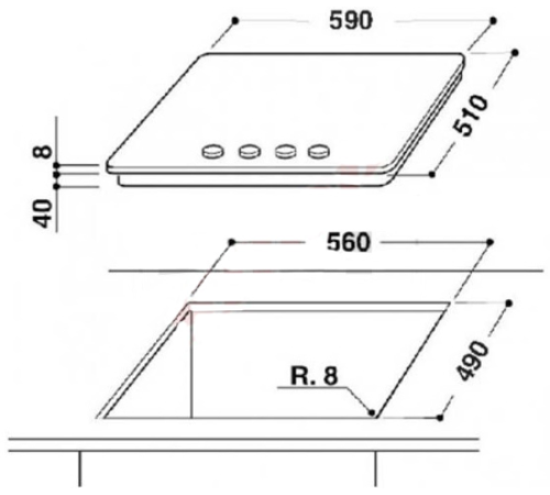 Встраиваемая газовая поверхность WHIRLPOOL AKT 6414/NB