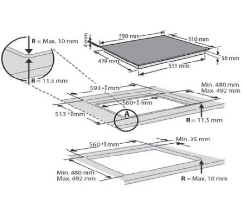 Варочная поверхность HOTPOINT-ARISTON HB 5560B NE