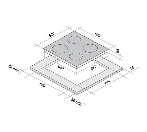 Индукционная стеклокерамическая панель Fornelli PIA 60 STORNO