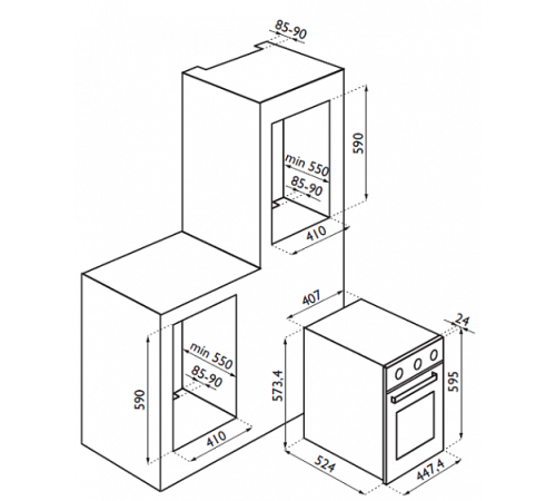 Духовой шкаф электрический узкий ARDO hsn 040 x