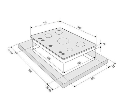 Газовая панель Krona NOVANTA 90 AN