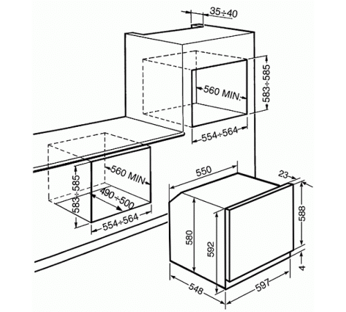 Электрический духовой шкаф SMEG SF700PO
