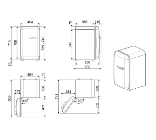 Мини-бар SMEG FAB5LRD6