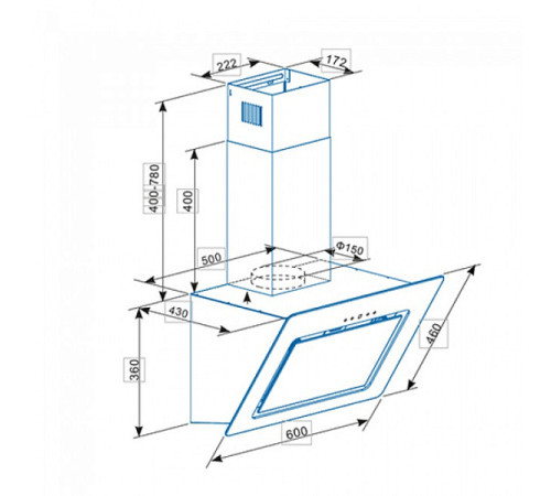 Вытяжка CATA AG6-A600 XGBK