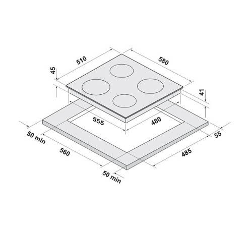 Варочная поверхность KRONA LUNA 60 BL/S K