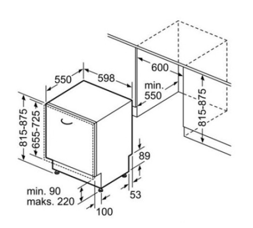 Посудомоечная машина встраиваемая полноразмерная BOSCH smv 40d90
