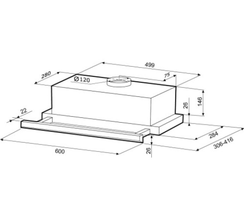 Вытяжка KRONASTEEL Kamilla slim 600 X 2 мотора