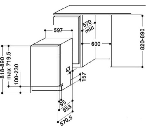 Встраиваемая посудомойка WHIRLPOOL adg 7653 a+ pc tr