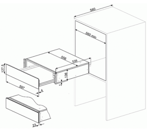 Встраиваемый шкаф для подогрева посуды SMEG CTP3015X