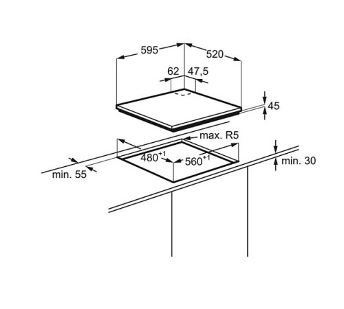 Варочная панель ELECTROLUX GPE363NK