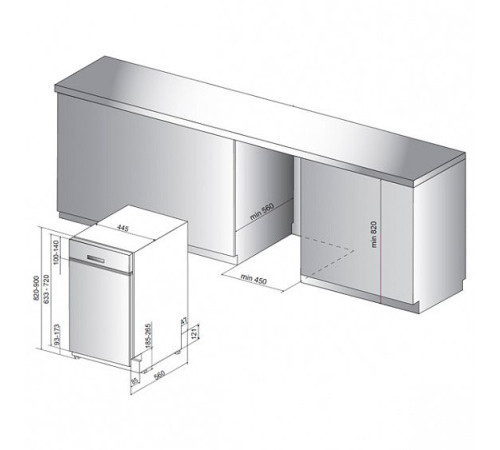 Встраиваемая посудомоечная машина INDESIT disr 14b