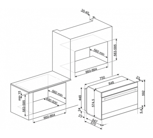 Электрический духовой шкаф SMEG SFP 9395 X