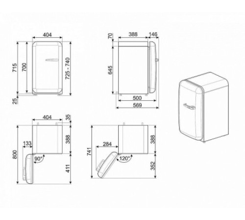 Минибар SMEG FAB5LPB5