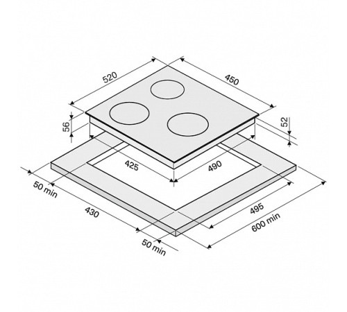 Варочная поверхность KRONA MAGIER 45 BL 3BTK