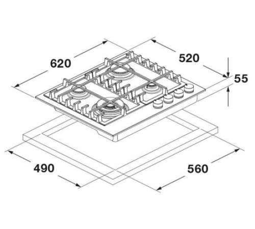 Варочная поверхность FULGOR Milano FUH 604 G DWK MBK