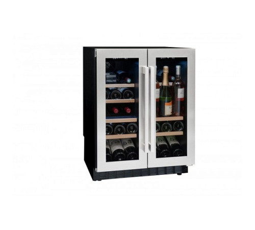 Винный шкаф Climadiff Avintage AVU 41 SXDPA черный с серебристой рамкой