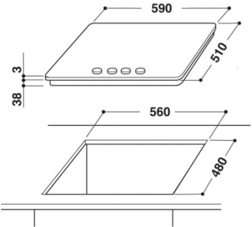 Поверхность WHIRLPOOL akt 424 wh