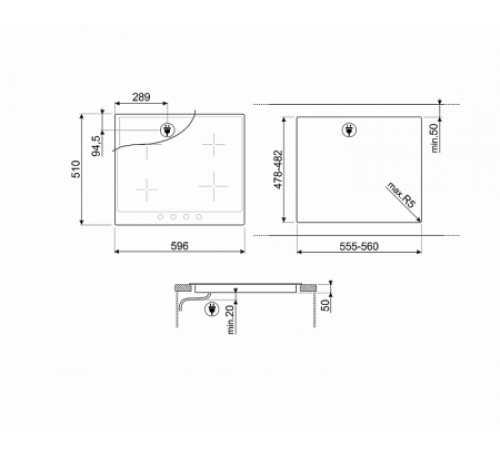 Индукционная варочная панель SMEG SI764AOM