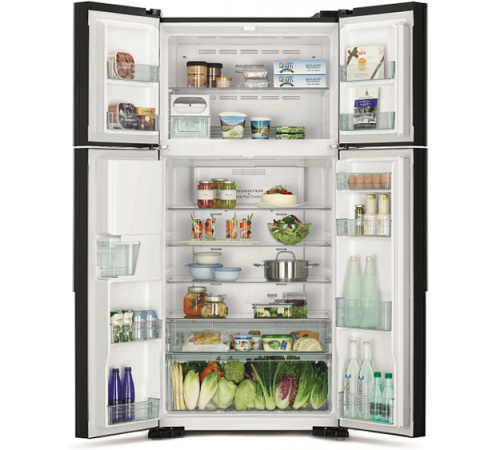 Холодильник HITACHI R-W 662 PU7 GBK черное стекло