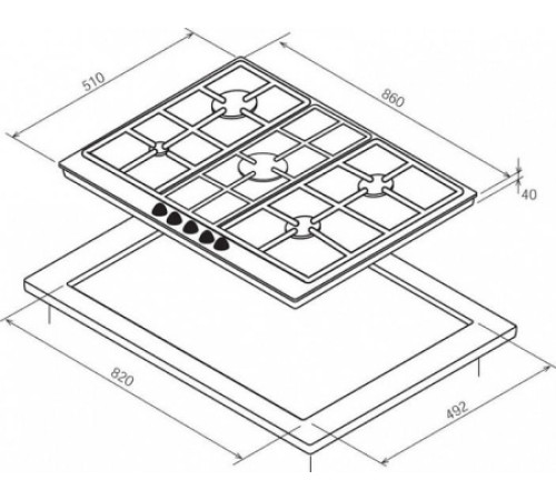 Варочная поверхность Bompani BO 294 MB/N бежевый