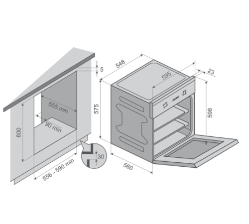 Духовой шкаф KONIGIN Flax 60 IX M6