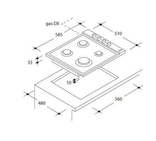 Газовая поверхность CANDY clg 64 px
