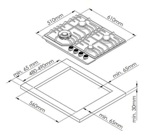 Варочная поверхность ZORG BLC FDW gray