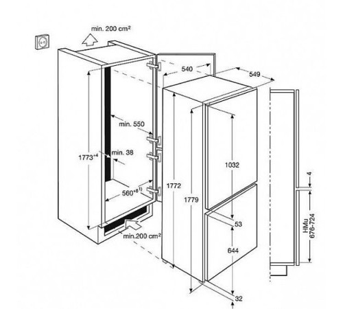 Холодильник встраиваемый ZANUSSI zbb 29430 sa